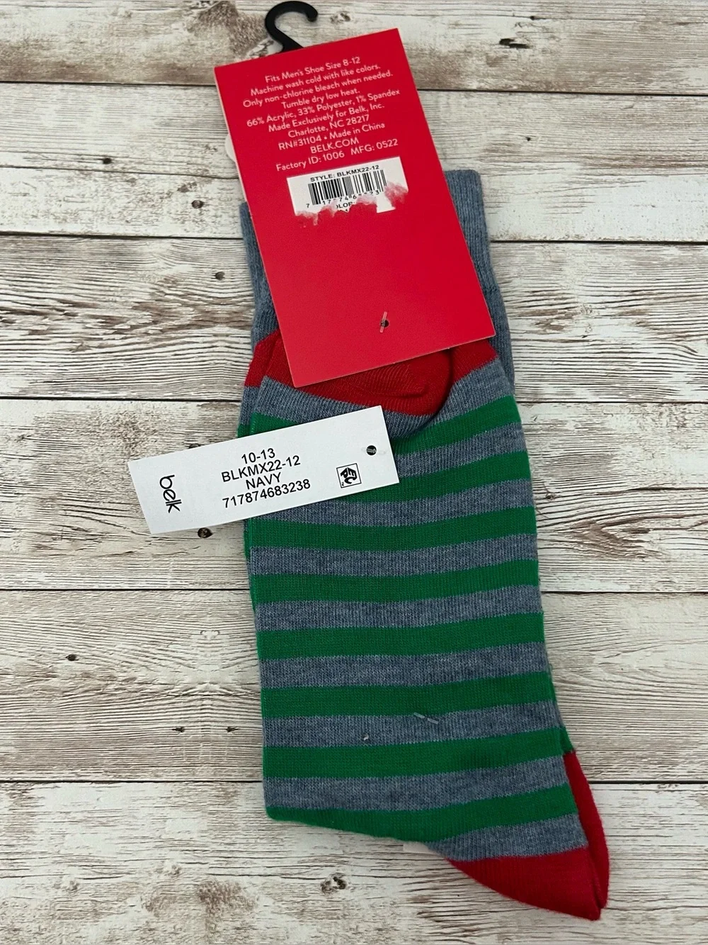 NWT Joyland Belk Mens Holiday Themed Golden Retriever Dog Socks in Grey sz 8-12